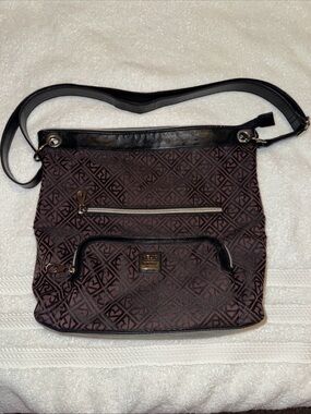 Relic Black and Plum Patterned Crossbody Bag
